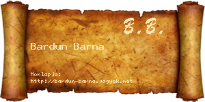 Bardun Barna névjegykártya