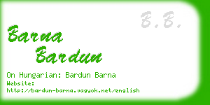 barna bardun business card